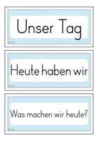 Vorschau - Präsentationen/Tafelbilder - Tagestransparenz für die Grundschule - platzsparende Tafelkarten (blau) - Seite 2