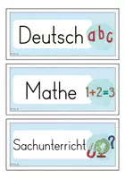 Vorschau - Präsentationen/Tafelbilder - Tagestransparenz für die Grundschule - platzsparende Tafelkarten (blau) - Seite 3
