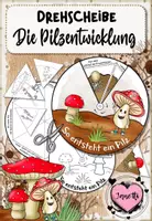 Vorschau - Mal- und Bastelvorlagen - Pilze | Drehscheibe: Entwicklung des Pilzes - Deckblatt