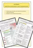 Vorschau - Arbeitsblätter - Leitfaden: Gedichtanalyse-/interpretation mit Beispiel - Deckblatt