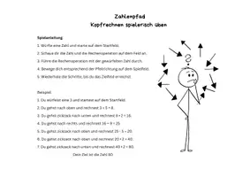 Vorschau - Stationenlernen - Zahlenpfad - Kopfrechnen spielerisch üben - Seite 1