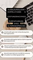 Vorschau - Unterrichtsreihen - LEISTUNGSNACHWEIS Vorbereitung und Durchführung eines Elterngespräches - Deckblatt
