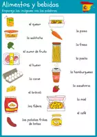 Vista previa - Hojas de trabajo - Paquete de vocabulario de alimentos y bebidas - página 3