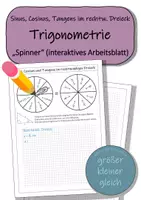 Vorschau - Arbeitsblätter - Trigonometrie (Sinus, Cosinus, Tangens) – Arbeitsblatt „Spinner“ - Deckblatt