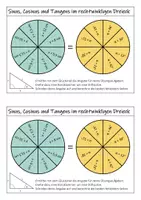 Vorschau - Arbeitsblätter - Trigonometrie (Sinus, Cosinus, Tangens) – Arbeitsblatt „Spinner“ - Seite 1