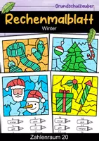 Vorschau - Arbeitsblätter - Rechenmalblatt Winter - 4 Rechenmalblätter ZR 20 4-fach differenziert - Deckblatt