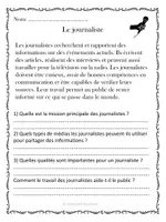 Aperçu - Feuilles d'exercices - Compréhension de lecture - Professions et métiers (10 textes) - Page 3