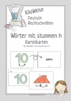 Vorschau - Bildkarten - Karteikarten: Wörter mit stummem h / Dehnungs-h - Deckblatt