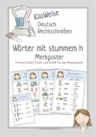 Vorschau - Poster - Merkposter: Wörter mit stummem h / Dehnungs-h - Deckblatt