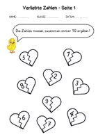 Vorschau - Arbeitsblätter - Mathematik 1. Klasse - Zahlenraum 10 - Zahlen ergänzen - Seite 1