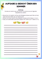 Vorschau - Arbeitsblätter - Sommer Akrostichon, Elfchen, Haiku Klasse 5/6 - Seite 3