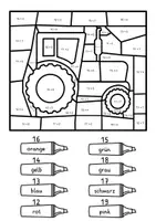 Vorschau - Arbeitsblätter - Rechenmalblatt Bauernhof - 4 Rechenmalblätter ZR 20 4-fach differenziert - Seite 1