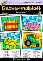Vorschau - Arbeitsblätter - Rechenmalblatt Bauernhof - 4 Rechenmalblätter ZR 20 4-fach differenziert - Deckblatt