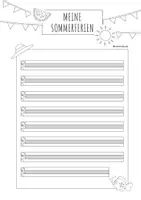 Vorschau - Mal- und Bastelvorlagen - Schreibanlass Sommerferien – kreatives Schreiben – Ferienerlebnisse – Lineatur 1. Klasse - Seite 2