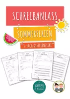 Vorschau - Mal- und Bastelvorlagen - Schreibanlass Sommerferien – kreatives Schreiben – Ferienerlebnisse – Lineatur 1. Klasse - Deckblatt