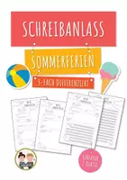 Vorschau - Arbeitsblätter - Schreibanlass Sommerferien – kreatives Schreiben – Ferienerlebnisse – Lineatur 2. Klasse - Deckblatt