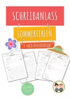 Vorschau - Mal- und Bastelvorlagen - Schreibanlass Sommerferien – kreatives Schreiben – Ferienerlebnisse – Lineatur 3. Klasse - Deckblatt