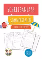 Vorschau - Mal- und Bastelvorlagen - Schreibanlass Sommerferien – kreatives Schreiben – Ferienerlebnisse – Lineatur 4. Klasse - Deckblatt