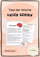 Vorschau - Arbeitsblätter - Text der Woche: Unser Gehirn - Deckblatt