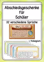 Vorschau - Mal- und Bastelvorlagen - Abschiedsgeschenke für Schüler + Kollegen - verschiedene Sprüche - Deckblatt