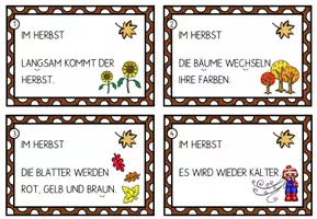 Vorschau - Aufgabenkarten - Lesekartei: Im Herbst - Seite 1