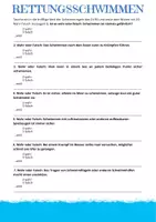 Vorschau - Arbeitsblätter - Rettungsschwimmen - Wahr Falsch - Deckblatt