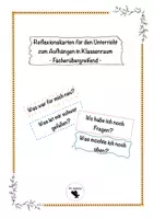 Vorschau - Aufgabenkarten - Reflexionskarten - Deckblatt