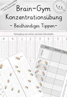 Vorschau - Arbeitsblätter - Brain-Gym + Konzentrationsübung "Beidhändiges Tippen" - Deckblatt