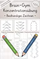 Vorschau - Stationenlernen - Brain-Gym + Konzentrationsübung "Beidhändiges Zeichnen", Graphomotorische Förderung - Deckblatt