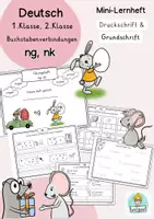 Vorschau - Stationenlernen - Buchstabenverbindungen nk, ng. Deutsch Klasse 1, 2, DaZ, Rechtschreibung, Lernwörter - Deckblatt