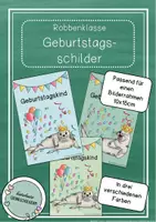 Vorschau - Bildkarten - Robbenklasse / Seehundklasse - Geburtstagsschilder / Geburtstagsaufsteller - Deckblatt