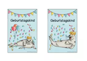 Vorschau - Bildkarten - Robbenklasse / Seehundklasse - Geburtstagsschilder / Geburtstagsaufsteller - Seite 2