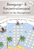 Vorschau - Spiele - Konzentrationsspiel, Bewegungsspiel "Flucht vor den Seeungeheuern" - Deckblatt