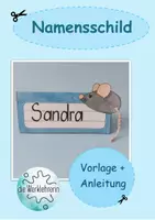 Vorschau - Mal- und Bastelvorlagen - Namensschild Maus mit Kordel - Vorlage und Anleitung - Deckblatt