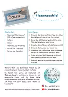 Vorschau - Mal- und Bastelvorlagen - Namensschild Maus mit Kordel - Vorlage und Anleitung - Seite 1
