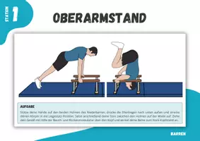 Vorschau - Stationenlernen - Turnen ⎮ Barren - Methodische Reihe Oberarmstand (15 Stationskarten für den Sportunterricht) - Seite 3