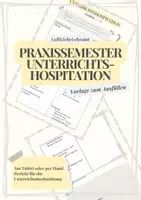 Vorschau - Anderer Materialtyp - Praxissemester Unterrichts-Hospitation: Vorlage zum Ausfüllen - Deckblatt