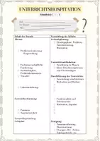 Vorschau - Anderer Materialtyp - Praxissemester Unterrichts-Hospitation: Vorlage zum Ausfüllen - Seite 1