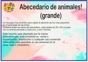 Vista previa - Tarjetas / Manipulativos - Abecederario grande de animales! - página 2