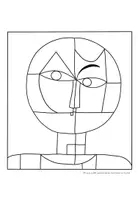 Vorschau - Mal- und Bastelvorlagen - Paul Klee: "Senecio" - Ausmalbild - Seite 2