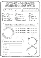 Vorschau - Arbeitsblätter - Worksheet und Tafelbilder: My home: furniture, rooms, house - Seite 2