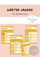Vorschau - Aufgabenkarten - ABC: Wörter ordnen nach dem Alphabet - Deckblatt