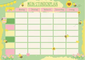 Vorschau - Anderer Materialtyp - Stundenplan für fleißige Bienchen - Seite 1