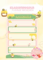 Vorschau - Anderer Materialtyp - Klassenregeln fleißige Bienchen - Deckblatt