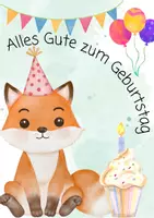 Vorschau - Poster - Geburtstagsaufsteller Fuchs in verschiedenen Varianten - Deckblatt