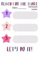 Vorschau - Poster - Homework Tracker / English / Hausaufgabenliste - Seite 1