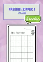 Vorschau - Arbeitsblätter - Ziffer 1 schreiben FREEBIE - Deckblatt