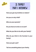 Vorschau - Aufgabenkarten - Interviewfragen für die Sprechprüfung (ab Kl. 8/9, family) - Seite 2