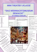 Vorschau - Stundenentwürfe - Das Weihnachtsmuseum erwacht: Mini Theater ab 1.Klasse (25 Rollen) - Deckblatt