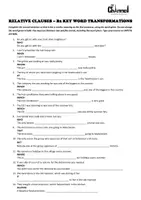 Vorschau - Arbeitsblätter - RELATIVE CLAUSES – 30 B2 Key Word Transformations - Seite 1